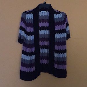 Purple striped multicolored light cardigan